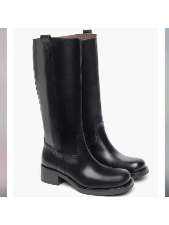 Nero Giardini Shoes - 🆕NERO GIARDINI Leather Knee High Moto Boot Black 8
